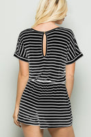 Heimish Full Size Striped Round Neck Short Sleeve Romper