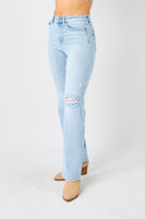 Judy Blue Full Size High Waist Distressed Straight Jeans