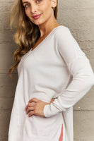 Zenana Sweater Weather Full Size Center Seam Tunic Sweater