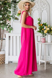 Veveret Pocketed Spaghetti Strap Wide Leg Jumpsuit