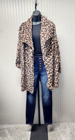 Leopard Waterfall Collar Teddy Coat- Small Only
