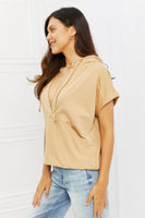HEYSON Relaxed Vibe Full Size Short Sleeve  Hoodie