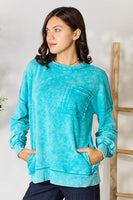 Zenana Exposed Seam Long Sleeve Sweatshirt