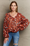 Hailey & Co Come See Me Spotted Printed Chiffon Blouse