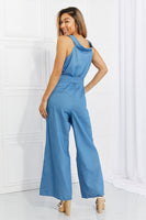 Davi & Dani Denim-Look Jumpsuit