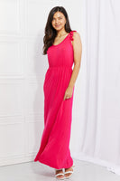 White Birch Santa Monica Flutter Sleeve Maxi Dress