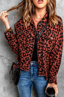 Leopard Print Raw Hem Jacket
