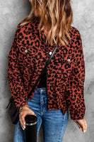 Leopard Print Raw Hem Jacket