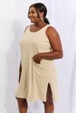 HEYSON Look Good, Feel Good Full Size Washed Sleeveless Casual Dress in Sand