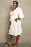 Culture Code Full Size Surplice Flare Ruching Dress