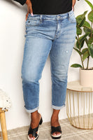 Kancan Full Size Mid Rise Slim Boyfriend Jeans