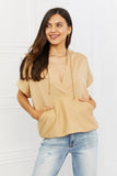 HEYSON Relaxed Vibe Full Size Short Sleeve  Hoodie
