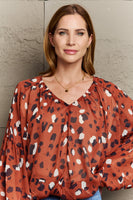 Hailey & Co Come See Me Spotted Printed Chiffon Blouse