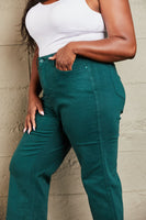 Judy Blue Hailey Full Size Tummy Control High Waisted Cropped Wide Leg Jeans