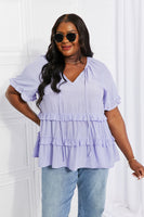 HEYSON Meant To Be Tie Neck Ruffle Top