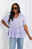 HEYSON Meant To Be Tie Neck Ruffle Top