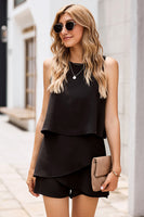 Layered Sleeveless Round Neck Romper