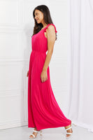 White Birch Santa Monica Flutter Sleeve Maxi Dress