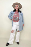 Umgee Button Down Denim Shirt Dress