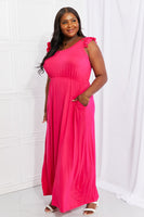 White Birch Santa Monica Flutter Sleeve Maxi Dress