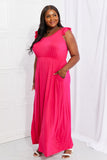 White Birch Santa Monica Flutter Sleeve Maxi Dress