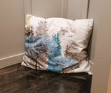 Blue and Gray Suede Fell Throw Pillow