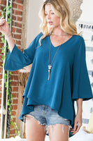 Jade By Jane Dressy V-Neck Overlap Top