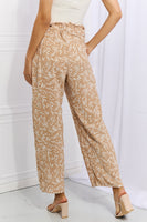 Heimish Right Angle Full Size Geometric Printed Pants in Tan