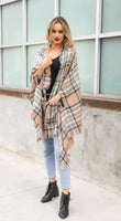 Classic Plaid Pocket Ruana Poncho