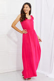 White Birch Santa Monica Flutter Sleeve Maxi Dress
