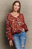 Hailey & Co Come See Me Spotted Printed Chiffon Blouse