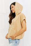 HEYSON Relaxed Vibe Full Size Short Sleeve  Hoodie