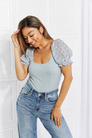 HEYSON Ditsy Floral Scoop Neck Bodysuit