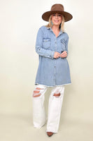 Umgee Button Down Denim Shirt Dress