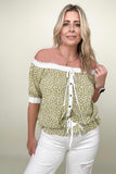 Heyson Convertible Ditsy Floral Button Down Blouse