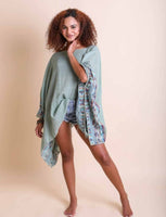 Moonflower Embroidered Sleeve Kimono