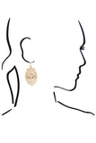 Pink Patina Effect Filigree Earrings