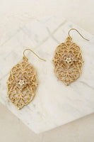 Pink Patina Effect Filigree Earrings