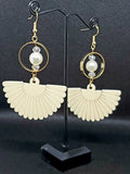 Wooden Fan Dangle Earrings